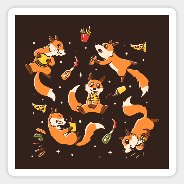 Fast Food Foxes by Tobe Fonseca Magnet by Tobe_Fonseca